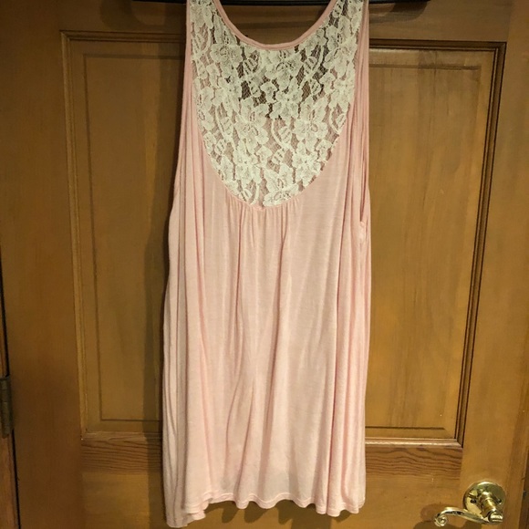 XL pale pink lace tank - Picture 2 of 2